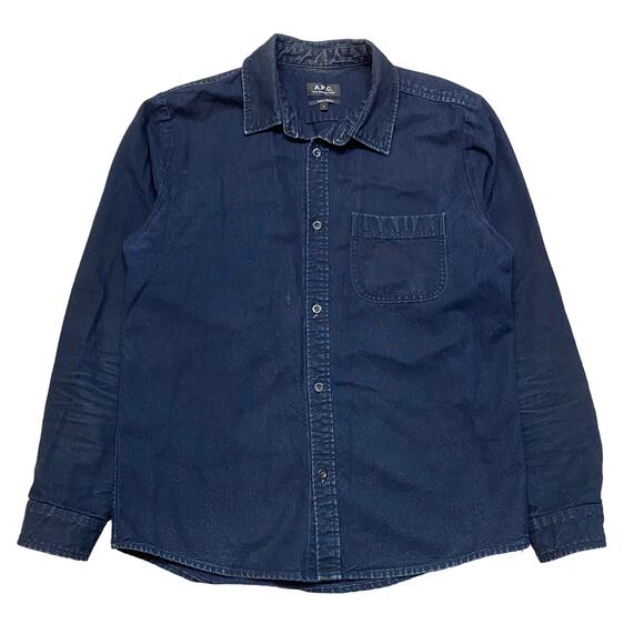 A.P.C. Button Up Cotton Pocket Shirt Men's Large Minimalist Casual - Picture 1 of 10